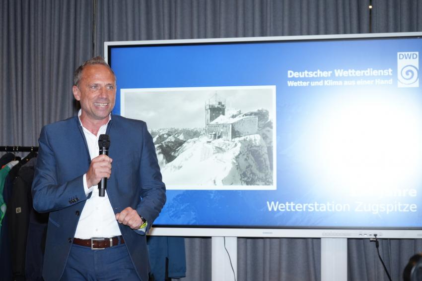 Umweltminister Thorsten Glauber beim Festakt 125 Jahre Wetterstation Zugspitze
