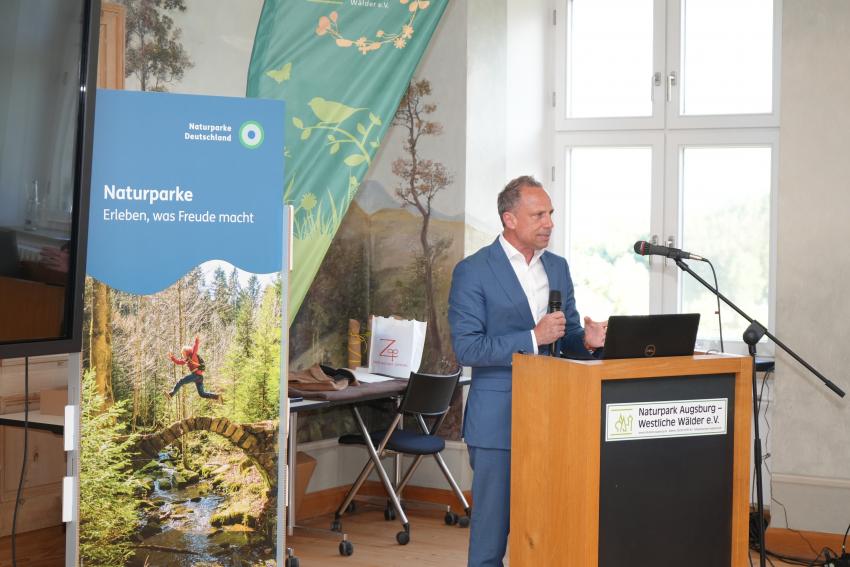 Minister Glauber bei der Rede