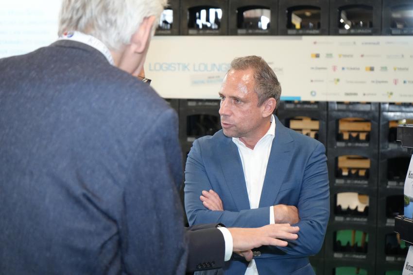 Umweltminister Thorsten Glauber im Gespräch, LogistikLounge in Halle 4.