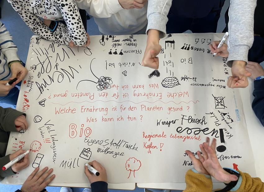 Plakat zum World Café, Die Umwelt Akademie e. V. 