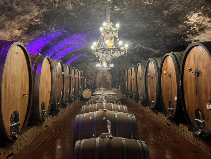 Blick in den Weinkeller der Winzerkeller Sommerach eG