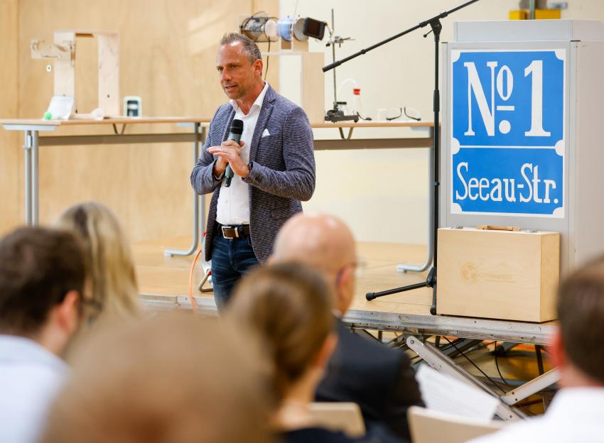 Minister Glauber bei der Rede