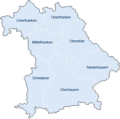 Bayernkarte - Wählen Sie Ihren Bezirk