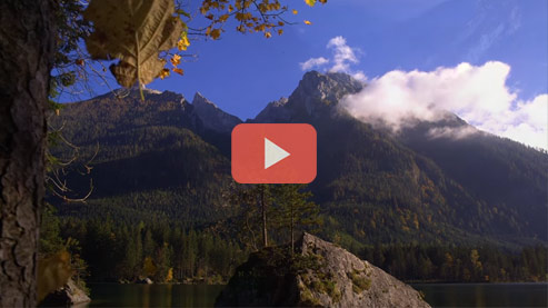 Start des Videos Nationalpark Berchtesgaden; Externer Link zum YouTube-Kanal der Bayerischen Staatsregierung