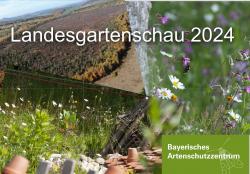 Collage dreier Bilder: Luftaufnahme eines Moores, Garten mit blühender Wiese und Holzzaun, blühende Wiese mit Baum und Hummel