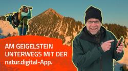 Cover zum Youtube-Video zeigt Collage mit Geigelstein, Naturgucker Tom und einer Gebietsbetreuerin.