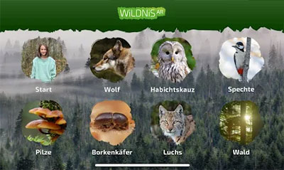 Screenshot der WildnisAR-App