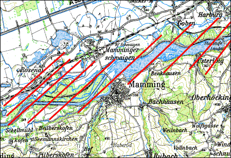 Toppograpühische Karte der Auen, Haiden und Quellen im unteren Isartal