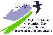 Logo "25 Jahre Ramsa-Konvention über Feuchtgebiete von internationaler Bedeutung"